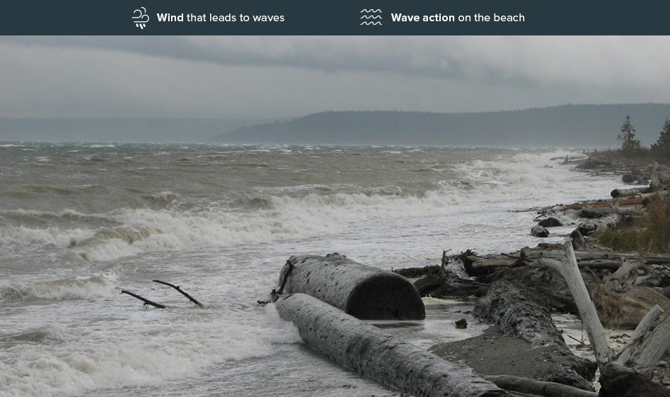 Beach showing high erosion risk